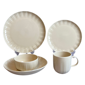 طقم عشاء تايلاندي 30 قطعة – ابيض – QUALITIER