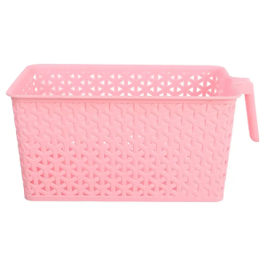 منظم راتان من الوطنية، منظم بمقبض من البلاستيك، مقاس كبير، لون بيج