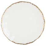 طقم عشاء بورسلين لوتس - 24 قطعة - ابيض ذهبي