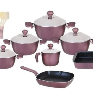 طقم حلل تيتانيوم - 19 قطعة - توباكو