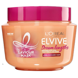 قناع الشعر إلفيف دريم لينغث من لوريال باريس، علاج مغذي ومقوي، غني بزيت الخروع، للشعر الطويل والتالف، 300 مل