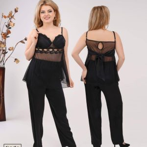 بيجامة نوم ستان بنطلون – 2 قطعة