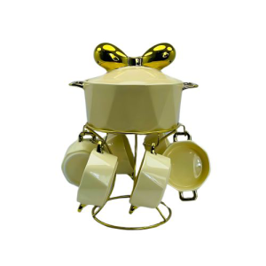 طقم شوربة بورسلين لوتس 7 قطع + حامل