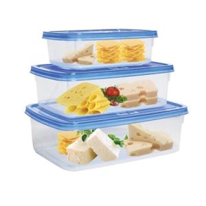 طقم ثلاجة اوميجا 3 قطع، شفاف، 600 مل/1.25 لتر/2 لتر من الوطنية