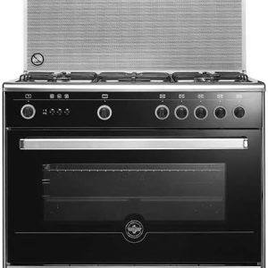 بوتاجاز - 5 شعلة - غاز مزود بغطاء زجاجي -  90 × 60 سم - استانلس ستيل - لاجيرمانيا