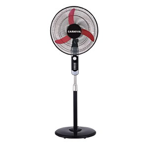 كرنفال مروحة ستاند من فورس، 18 انش، 5 شفرات، مؤقت، 3 سرعات، مفتاح تأرجح SFZ1820 اسود/احمر، 55.0 وات