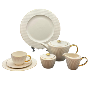 طقم شاى و جاتو تايلاندي – 24 قطعة - بورسلين