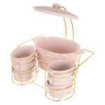 طقم مجات شوربة بورسلين لوتس، 8 قطع