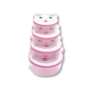 طقم ثلاجة  شكل كيتي متعدد الألوان - 4 قطع - الوطنية