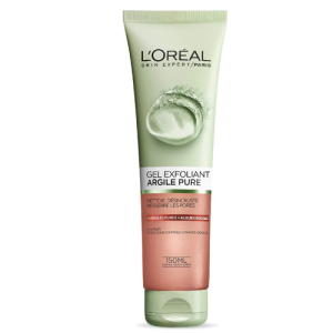 منظف الوجه من الطين النقي للعناية بالبشرة مع طحالب حمراء للمسام الخشنة والمسدودة لتقشير وتنقية المسام من لوريال باريس، 130 مل