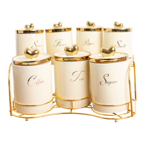 طقم توابل بورسلين على حامل 7 قطع رقم 111 AN