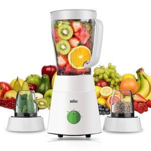 خلاط شفشق 3 في 1 بنظام 4 شفرات - 500 وات - 1.75 لتر - براون