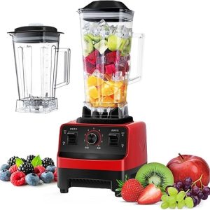 خلاط طعام كهربائي 2 في 1 شديد التحمل من براون بقدرة 5000 واط دورق ضد الكسر سعة 2 لتر بـ 6 شفرات الفولاذ المقاوم للصدأ مزود ب15 سرعة