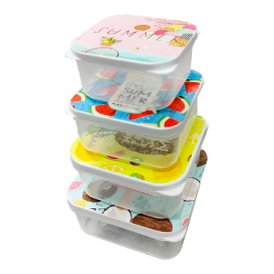 طقم علبة حفظ الطعام فروتي الوطنية - 4 قطع