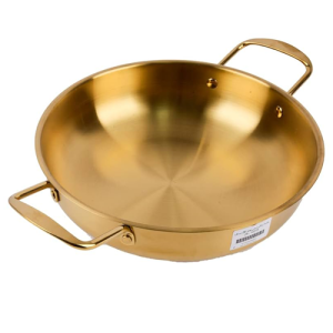 طاسة قلي ستانلس ستيل بيدين بلون ذهبي، 26 سم