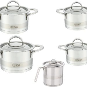 طقم حلل استانلس موديل لوسو  - 10 قطع - نوفال