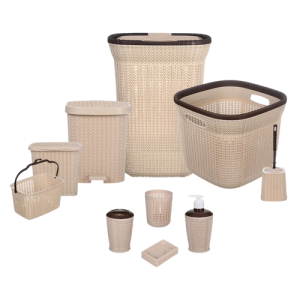 طقم حمام  نت بلاستيك - 10 قطع - الوطنية