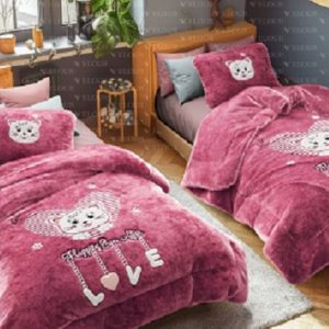 لحاف فرو فيلور اطفال مودبل هابى كيتى - 4 قطع