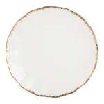 طقم عشاء بورسلين لوتس - 24 قطعة - ابيض ذهبي