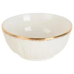 طقم عشاء بورسلين لوتس - 24 قطعة - ابيض ذهبي