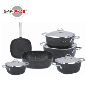 طقم حلل جرانيت مربع  بيد استيل - 10 قطع - سافلون