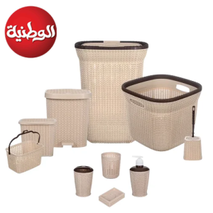 طقم حمام  نت بلاستيك - 10 قطع - الوطنية