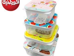 طقم علبة حفظ الطعام فروتي الوطنية - 4 قطع