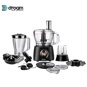 محضر طعام دريم 40 وظيفة - 500 وات - وعاء 2 لتر - خلاط 1.75 لتر لون اسود DR-14012