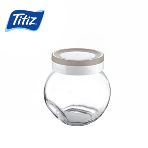 برطمان زجاجي بغطاء بلاستيكي، 500 مل - أبيض شفاف - تيتز