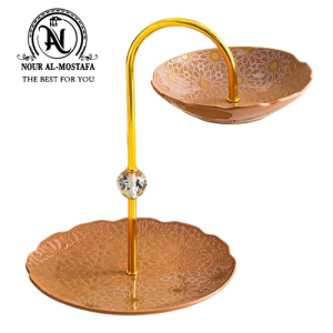 شيالة حلوى وبسكويت من طبقتين بورسلين