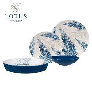 طقم عشاء بورسلين - 19 قطعة -  موديل (6039) - لوتس