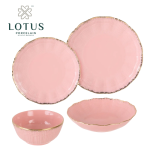 طقم عشاء بورسلين - 24 قطعة - لوتس