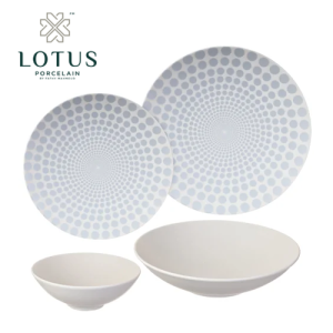 طقم عشاء بورسلين - 24 قطعة - لوتس