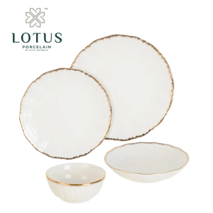 طقم عشاء بورسلين - 24 قطعة - لوتس