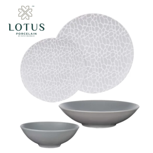 طقم عشاء بورسلين - 24 قطعة -لوتس