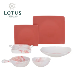 طقم عشاء بورسلين - 26 قطعة -  موديل (6030) - لوتس
