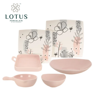 طقم عشاء بورسلين - 26 قطعة -لوتس