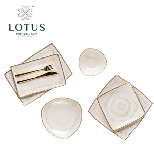 طقم عشاء بورسلين - 26 قطعة -موديل 6032 - لوتس
