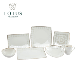 طقم عشاء بورسلين - 33 قطعة -  موديل (6009) - لوتس