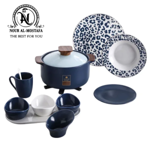طقم عشاء 44 قطعه - LEOPARD DESIGN -بورسلين