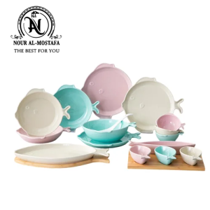 طقم عشاء 27 قطعه  - FISH  DESIGN - بورسلين