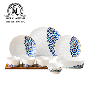طقم عشاء بورسلين - 29 قطعة - نور المصطفى