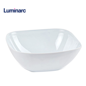 بولة سلطه اركوبال ابيض ساده من لومينارك – 14 سم  - مربعة