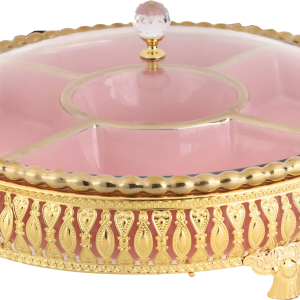 طبق تسالي بورسلين مستدير - 5 عين - الاندلس