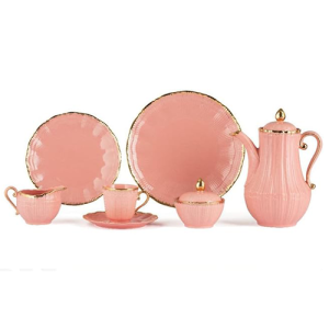 طقم شاى وجاتوه - 24 قطعة - موديل 9019 - لوتس