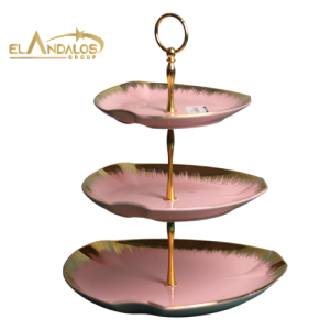 شياله الكحك والبسكوت بورسلين - 3 دور - يد دهبى - الاندلس