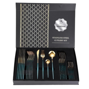 بوكس معالق ستانلس ستيل - 24 قطعة - مدهب