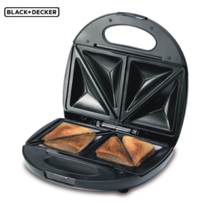 جهاز صنع الساندويتشات وشواية بشريحتين من بلاك اند ديكر TS2000-B5، 750 وات - اسود
