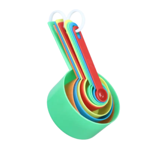 طقم معيار كوب ومعلقة - بلاستيك - 10 قطع - متعدد الالوان