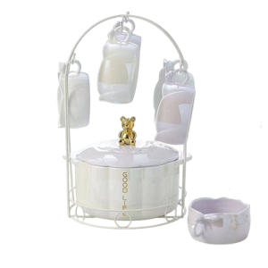 طقم مج شوربة بالحلة دبدوب - حامل معدن